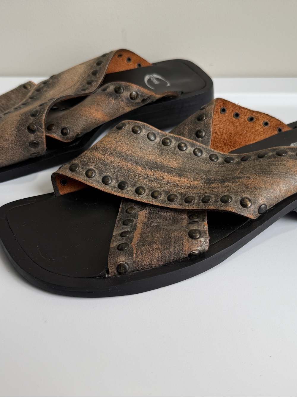 Just CAVALLI Leather Strap Sandals - Picture 4 of 11